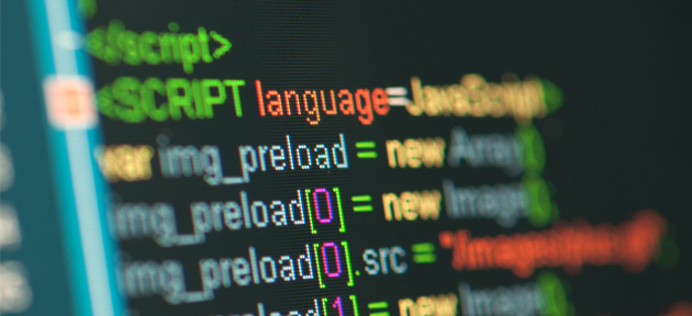 Tela com código de programação