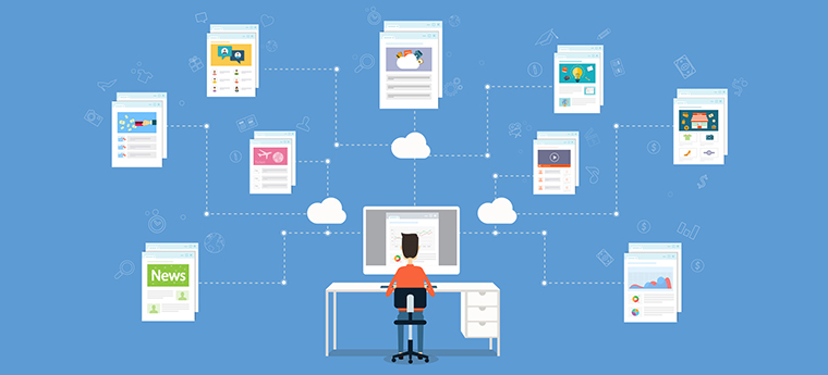 Usuário sentado diante do computador