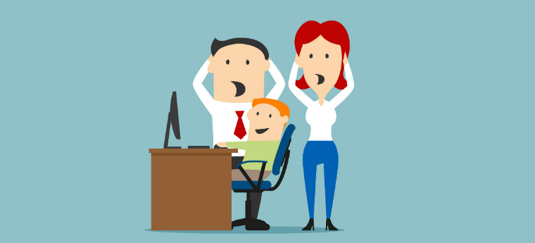 Na imagem vemos a ilustração de uma família