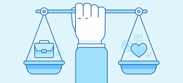 Ilustra&ccedil;&atilde;o para equil&iacute;brio de vida pessoal e trabalho