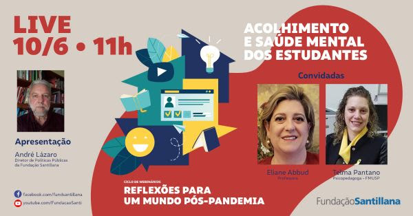 Ilustração para evento da Fundação Santillana sobre acolhimento e saúde mental de estudantes